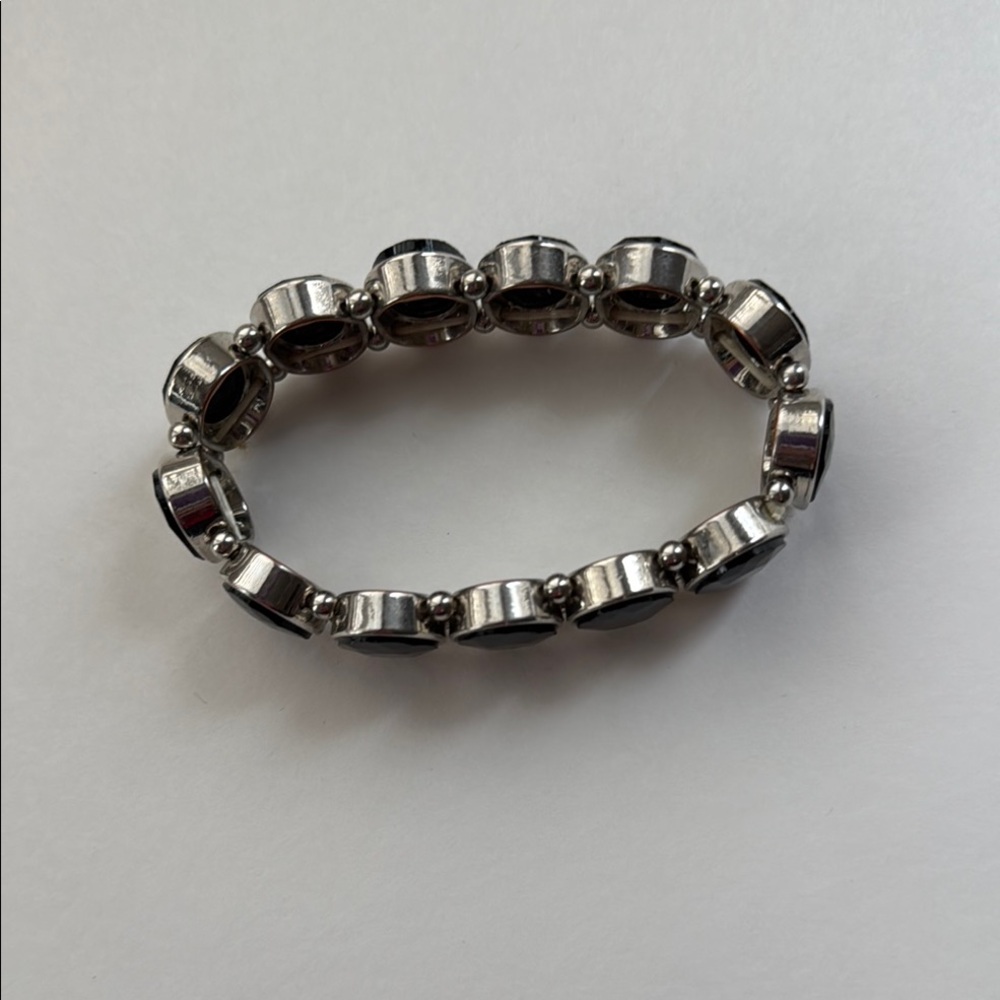 Lia Sophia Black and Silver Stretch Bracelet - Picture 2 of 7